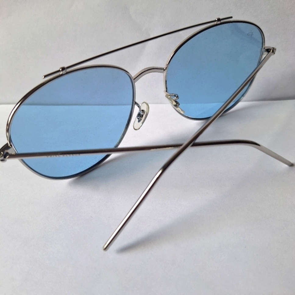 Prive Revaux Sunglasses Nwt The Einstein Silver Metal Frame Retro Blue Lenses — image 4 of 5